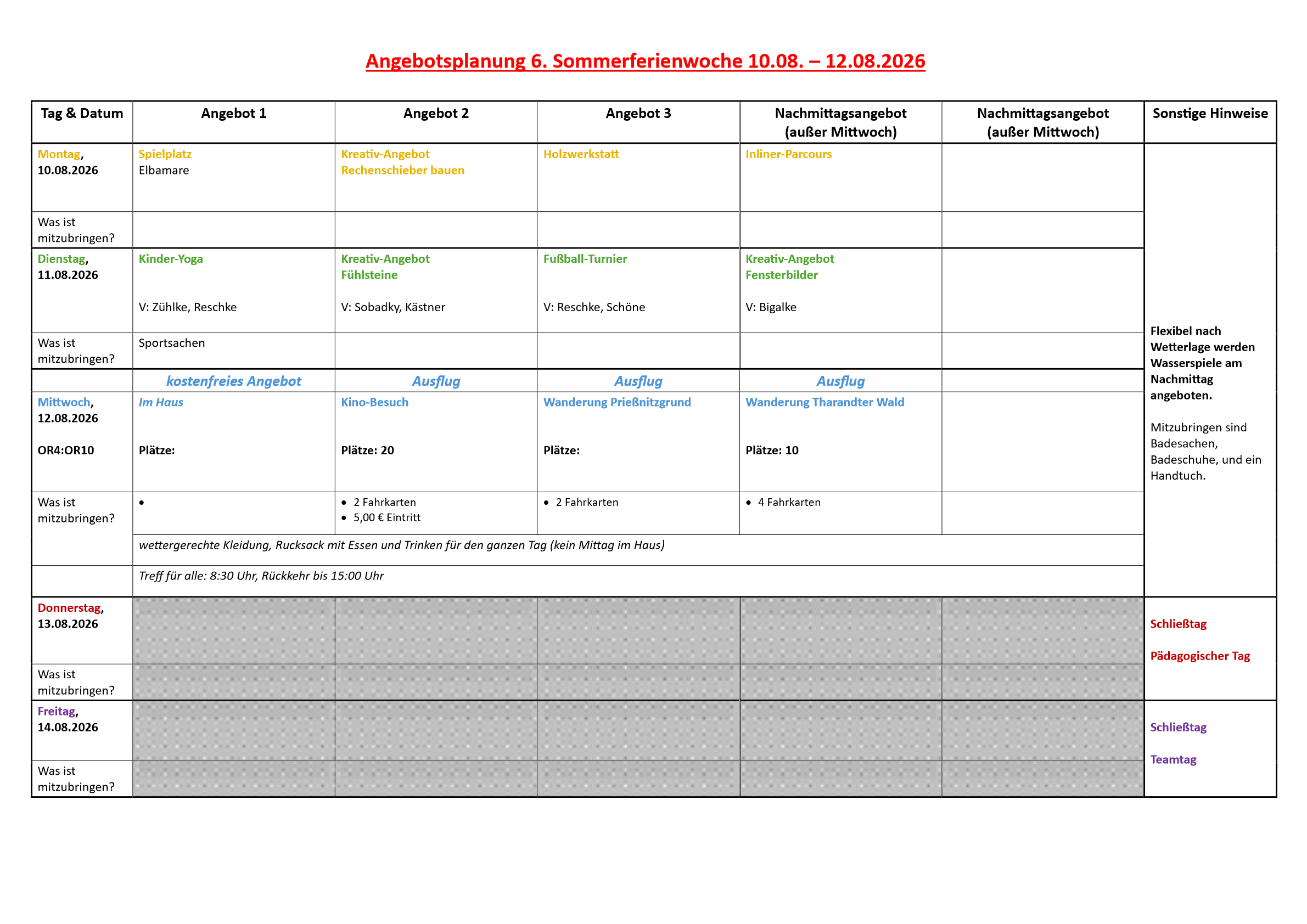 ferienplan 10.08.2026 bis 12.08.2026